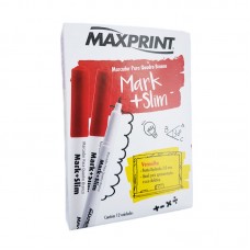 Marcador para Quadro Branco Maxprint Slim Vermelho Ponta 2,00 MM Cx com 12 Unidades